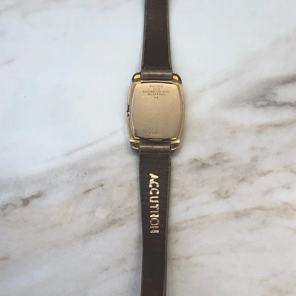 Vintage Bulova Silver face Gold Plated Watch CA1974*NOT TESTED** SEE DESCRIPTION